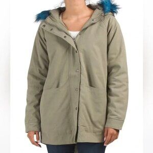 Sage Green Hooded Winter Jacket Coat Women Size S/M